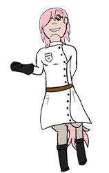 Size: 1057x1675 | Tagged: safe, artist:vhatug, oc, oc only, oc:tonsils, parent:nurse redheart, satyr, fallout, fallout: new vegas, mad scientist, offspring, old world blues, scientist, solo
