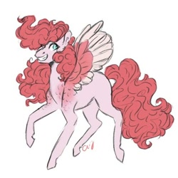 Size: 620x620 | Tagged: safe, artist:last-star-oc, character:pinkie pie, species:pegasus, species:pony, g5 leak, leak, female, pegasus pinkie pie, pinkie pie (g5), race swap, simple background, solo, white background
