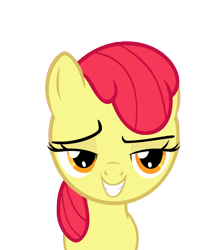 Size: 4266x5316 | Tagged: safe, artist:mrbrandonmac, edit, editor:slayerbvc, character:apple bloom, species:earth pony, species:pony, episode:for whom the sweetie belle toils, absurd resolution, accessory-less edit, bedroom eyes, female, filly, missing accessory, simple background, solo, transparent background, vector, vector edit