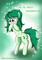 Size: 1024x1449 | Tagged: safe, artist:pyropk, character:wallflower blush, species:earth pony, species:pony, equestria girls:forgotten friendship, g4, my little pony: equestria girls, my little pony:equestria girls, adorable face, belly button, cute, equestria girls ponified, female, flowerbetes, flustered, mare, ponified, solo