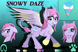 Size: 4500x3000 | Tagged: safe, artist:pedalspony, artist:raptorpwn3, oc, oc:snowy daze, species:hippogriff, absurd resolution, adorasexy, blushing, cat tail, catpony, cute, cutie mark, female, floppy ears, hybrid, one eye closed, original species, paws, reference, reference sheet, sexy, shy, solo, tongue out, wink