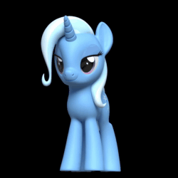 Size: 1280x1280 | Tagged: safe, artist:shreddy117, character:trixie, species:pony, 3d, animated, blender, female, no sound, rotation, simple background, solo, transparent background, webm