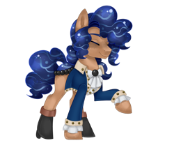 Size: 800x657 | Tagged: safe, artist:mlpdarksparx, oc, oc only, oc:john, species:earth pony, species:pony, clothing, eyes closed, gift art, hamilton, original species, pond pony, raised hoof, simple background, smiling, solo, transparent background