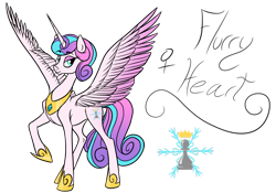 Size: 1024x717 | Tagged: safe, artist:pampoke, character:princess flurry heart, colored wings, colored wingtips, cutie mark, female, jewelry, older, older flurry heart, princess shoes, raised hoof, regalia, simple background, solo, spread wings, transparent background, wings