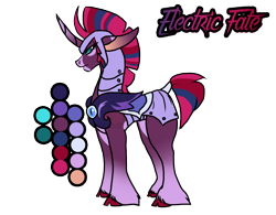 Size: 2176x1700 | Tagged: safe, artist:thebigearredbat, oc, oc only, oc:electric fate, parent:tempest shadow, parent:twilight sparkle, parents:tempestlight, darkverse, my little pony: the movie (2017), magical lesbian spawn, offspring, simple background, solo, transparent background