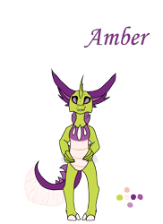 Size: 1700x2338 | Tagged: safe, artist:thebigearredbat, oc, oc only, oc:amber, parent:spike, parent:thorax, parents:thoraxspike, darkverse, hybrid, interspecies offspring, magical gay spawn, offspring, simple background, solo, transparent background