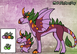 Size: 2232x1584 | Tagged: safe, artist:thebigearredbat, oc, parent:spike, parent:thorax, parents:thoraxspike, dragonling, hybrid, interspecies offspring, magical gay spawn, offspring, solo