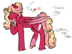 Size: 1600x1200 | Tagged: safe, artist:jaysey, oc, oc only, parent:big macintosh, parent:princess cadance, parents:cadmac, species:pegasus, species:pony, female, freckles, hair bun, jewelry, mare, necklace, offspring, reference sheet, simple background, solo, transparent background, unshorn fetlocks