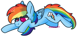 Size: 1024x494 | Tagged: safe, artist:pony-puke, character:rainbow dash, backwards cutie mark, female, simple background, solo, transparent background