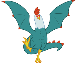 Size: 6500x5400 | Tagged: safe, artist:flizzick, species:cockatrice, .svg available, absurd resolution, red eyes, simple background, solo, spread wings, transparent background, vector, wings