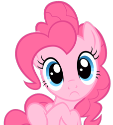 Size: 800x880 | Tagged: safe, artist:punchingshark, edit, editor:slb94, character:pinkie pie, episode:applebuck season, g4, my little pony: friendship is magic, :c, cute, diapinkes, female, frown, looking at you, simple background, solo, transparent background, vector