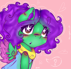 Size: 1024x1000 | Tagged: safe, artist:yunieelloa, oc, oc only, oc:lugaluz, species:pegasus, species:pony, female, mare, solo, starry eyes, two toned wings, wingding eyes