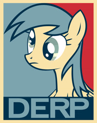 Size: 2000x2525 | Tagged: safe, artist:stay gold, character:derpy hooves, species:pegasus, species:pony, derp, female, hope poster, limited palette, mare, solo, swag, walking