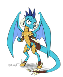 Size: 1193x1454 | Tagged: safe, artist:quadrog, character:princess ember, species:dragon, armor, dragon armor, dragoness, female, looking at you, simple background, solo, white background