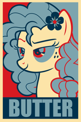 Size: 3712x5568 | Tagged: safe, artist:stay gold, character:pear butter, species:earth pony, species:pony, butter, female, flower, food, hope poster, mare, solo, swag