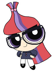 Size: 436x568 | Tagged: safe, artist:ianpony98, character:moondancer, clothing, female, glasses, powerpuffified, simple background, solo, style emulation, sweater, the powerpuff girls, white background