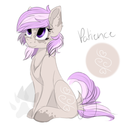 Size: 1500x1500 | Tagged: safe, artist:royalwolf1111, oc, oc only, oc:patience, behaving like a dog, simple background, sitting, solo, tail wag, watermark, white background