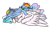 Size: 1024x602 | Tagged: safe, artist:eggymy, character:princess celestia, character:rainbow dash, species:pony, ship:dashlestia, cuddling, female, lesbian, prone, shipping, simple background, transparent background