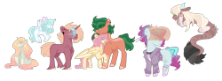 Size: 1453x535 | Tagged: safe, artist:jaysey, character:fluttershy, character:timber spruce, oc, oc:evergreen, oc:frosty curls, oc:light spring, oc:mic drop, oc:yume, parent:big macintosh, parent:coloratura, parent:discord, parent:flitter, parent:fluttershy, parent:limelight, parent:lyra heartstrings, parent:sunburst, parent:timber spruce, parent:vinyl scratch, parent:zecora, parents:timbershy, parents:vinylmac, parents:zecord, species:draconequus, species:earth pony, species:pegasus, species:pony, species:unicorn, adopted offspring, blank flank, clothing, colored hooves, colt, draconequus oc, ear piercing, earring, family, female, filly, freckles, hybrid, interspecies offspring, jacket, jewelry, male, missing cutie mark, offspring, parents:flitterbulk, parents:limetura, parents:lyraburst, piercing, ribbon, shipping, simple background, socks (coat marking), straight, timbershy, transparent background, unshorn fetlocks, veil