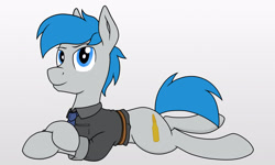 Size: 2560x1536 | Tagged: safe, artist:xphil1998, oc, oc:trigger hooves, species:earth pony, species:pony, military, military uniform, prone, solo
