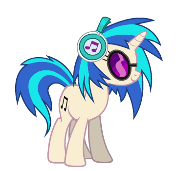 Size: 360x350 | Tagged: safe, artist:sunbusting, character:dj pon-3, character:vinyl scratch, species:pony, species:unicorn, fighting is magic, animated, female, headphones, idle, simple background, solo, transparent background