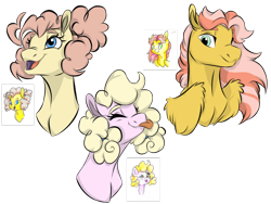 Size: 1024x768 | Tagged: safe, artist:ask-y, oc, oc only, parent:braeburn, parent:cheese sandwich, parent:flam, parent:fluttershy, parent:pinkie pie, parents:braepie, parents:cheesepie, species:earth pony, species:pegasus, species:pony, bust, female, mare, offspring, parents:flamshy, portrait, simple background, tongue out, transparent background