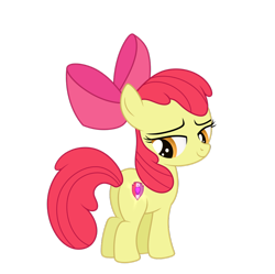 Size: 1024x1019 | Tagged: safe, artist:mirrorcrescent, character:apple bloom, species:earth pony, species:pony, newbie artist training grounds, g4, adorabloom, apple bloom's bow, atg 2018, bloom butt, bow, cute, female, filly, hair, hair bow, looking at you, looking down, looking down at you, plot, simple background, solo, transparent background