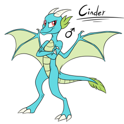 Size: 600x600 | Tagged: safe, artist:pampoke, oc, oc only, oc:cinder, parent:princess ember, parent:spike, parent:thorax, parents:emberspike, species:dragon, crossed arms, male, offspring, simple background, solo, transparent background