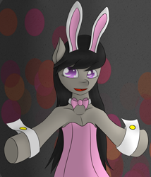 Size: 3000x3500 | Tagged: safe, artist:glittersonyourface, character:octavia melody, bow tie, bunny ears, bunny suit, clothing, cufflinks, cuffs (clothes), female, leotard, playboy bunny, solo