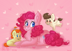 Size: 4900x3500 | Tagged: safe, artist:compassrose0425, character:pinkie pie, character:pound cake, character:pumpkin cake, species:earth pony, species:pegasus, species:pony, species:unicorn, baby, baby pony, brother and sister, cake twins, chest fluff, colt, cute, dawwww, diapinkes, ear fluff, female, filly, flying, male, mare, poundabetes, prone, pumpkinbetes, smiling, twins, weapons-grade cute