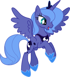 Size: 5183x5716 | Tagged: safe, artist:sunran80, character:princess luna, species:alicorn, species:pony, absurd resolution, crown, female, happy, hoof shoes, jewelry, mare, open mouth, peytral, regalia, s1 luna, simple background, solo, transparent background, vector