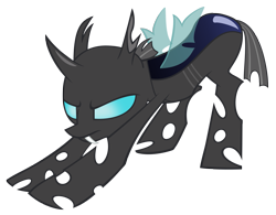 Size: 2383x1855 | Tagged: safe, artist:luckysmores, species:changeling, exploitable meme, iwtcird, simple background, solo, stretching, transparent background, vector