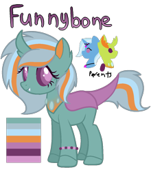 Size: 966x1100 | Tagged: safe, artist:king-justin, base used, character:thorax, character:trixie, oc, oc:funny bone, parent:thorax, parent:trixie, parents:thoraxie, species:changeling, species:changepony, species:reformed changeling, female, hybrid, interspecies offspring, male, offspring, shipping, straight, thoraxie