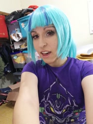 Size: 864x1152 | Tagged: safe, artist:ribbonbell, character:sonata dusk, species:human, my little pony:equestria girls, clothing, cosplay, costume, irl, irl human, neon genesis evangelion, photo, shirt, t-shirt, weeaboo