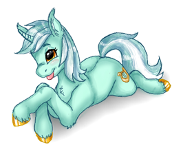 Size: 435x385 | Tagged: safe, artist:graffiti, character:lyra heartstrings, species:pony, species:unicorn, blep, colored hooves, cute, ear tufts, female, lowres, lyrabetes, silly, solo, tongue out