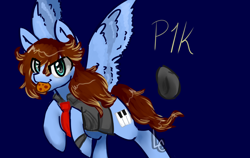 Size: 1900x1200 | Tagged: safe, artist:lightningchaser13, artist:lightningchaserarts, oc, oc only, oc:p1k, species:pegasus, species:pony, blue, blue pegasus, commission, cookie, food, solo