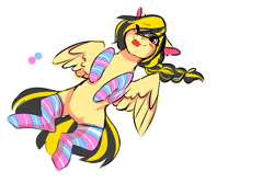 Size: 1024x683 | Tagged: safe, artist:lightningchaser13, artist:lightningchaserarts, oc, oc only, oc:lightning chaser, species:pegasus, species:pony, clothing, cute, simple background, socks, solo, striped socks, white background