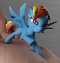 Size: 398x416 | Tagged: safe, artist:pegaplex, artist:yoda soda creations, character:rainbow dash, species:pony, 3d print, confident, female, lidded eyes, painted, pose, ready to fight, ready to fly, ready to race, solo, yoda soda creations