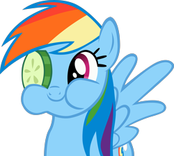 Size: 8343x7501 | Tagged: safe, artist:rainbowplasma, character:rainbow dash, species:pegasus, species:pony, episode:ponyville confidential, g4, my little pony: friendship is magic, absurd resolution, chewing, cucumber, cucumber pirate, cute, dashabetes, eating, female, food, herbivore, mare, puffy cheeks, simple background, smiling, solo, transparent background, vector, vegetables