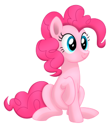 Size: 3997x4549 | Tagged: safe, artist:mirrorcrescent, character:pinkie pie, species:earth pony, species:pony, cute, diapinkes, female, mare, simple background, sitting, solo, transparent background