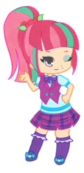 Size: 550x1132 | Tagged: safe, artist:ocean-drop, character:sour sweet, my little pony:equestria girls, chibi, clothing, cropped, crystal prep academy uniform, cute, female, looking at you, one eye closed, school uniform, simple background, smiling, solo, sourbetes, white background, wink