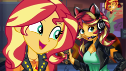Size: 1280x720 | Tagged: safe, artist:pyropk, edit, editor:biggernate91, character:sunset shimmer, episode:game stream, g4, my little pony: equestria girls, my little pony:equestria girls, spoiler:eqg series (season 2), controller, gamer sunset, headphones, playstation 4, pony ears, reaction image, shimmercode, sunset's apartment, thumbnail, youtube, youtube thumbnail