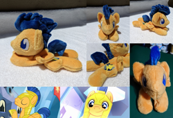 Size: 3176x2160 | Tagged: safe, artist:plushbyanto, character:flash sentry, species:pegasus, species:pony, episode:twilight's kingdom, equestria girls:equestria girls, g4, my little pony: equestria girls, my little pony: friendship is magic, my little pony:equestria girls, armor, beanie (plushie), chibi, eyes closed, folded wings, front view, helmet, irl, lying down, male, minky, no mouth, no nostrils, no pupils, photo, plushie, profile, prone, smiling, solo, sploot, stallion, toy, wings
