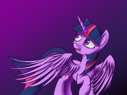 Size: 1600x1200 | Tagged: safe, artist:krash42, character:twilight sparkle, character:twilight sparkle (alicorn), species:alicorn, species:pony, female, looking back, mare, raised hoof, solo