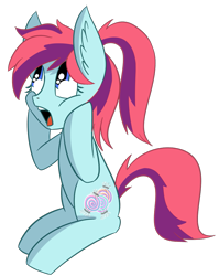 Size: 795x1000 | Tagged: source needed, safe, artist:exvius, oc, oc:taffy swirl, species:pony, cute, female, gasp, simple background, solo, transparent background