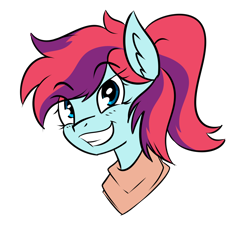 Size: 1494x1346 | Tagged: safe, artist:exvius, oc, oc only, oc:taffy swirl, species:pony, discord source, female, simple background, smiling, smirk, solo, transparent background