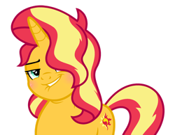 Size: 1280x993 | Tagged: safe, artist:pupkinbases, artist:winter-scarf, character:sunset shimmer, species:pony, species:unicorn, adorasexy, beautiful, blushing, cute, female, grin, hair over one eye, lidded eyes, lip bite, looking at you, mare, seductive, seductive look, sexy, shimmerbetes, simple background, smiling, smirk, solo, stupid sexy sunset shimmer, transparent background, vector