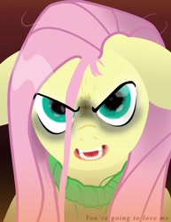 Size: 1000x1294 | Tagged: safe, artist:darkonix, character:fluttershy, flutterrage, yandere, you're going to love me