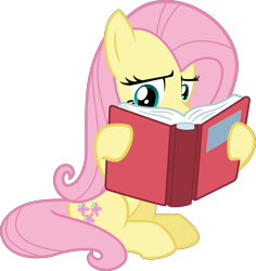 Size: 4726x5000 | Tagged: safe, artist:steyrrdash, character:fluttershy, species:pegasus, species:pony, episode:a health of information, g4, my little pony: friendship is magic, .svg available, absurd resolution, book, female, reading, simple background, solo, vector