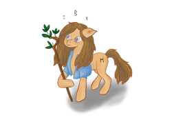 Size: 2480x1754 | Tagged: safe, artist:dumbprincess, species:earth pony, species:pony, newbie artist training grounds, atg 2019, holding, magic wand, ponified, runes, simple background, solo, standing